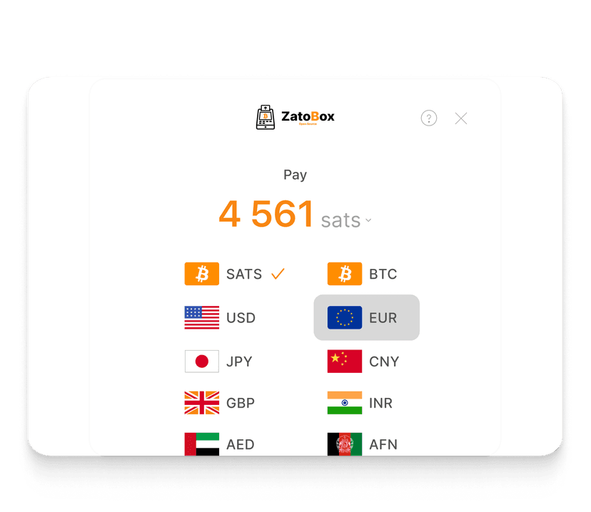Interfaz de Pago en Bitcoin